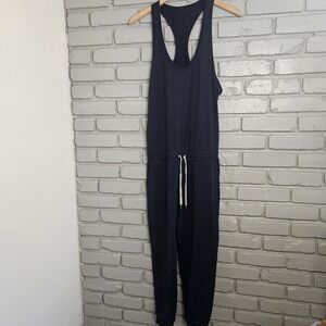Vuori Womens Jumpsuit Small Lux Harem Midnight Heather Navy Blue Romper Pockets